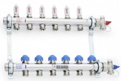 REHAU  Распределительный коллектор HKV-D на 3 контура (нерж .сталь)